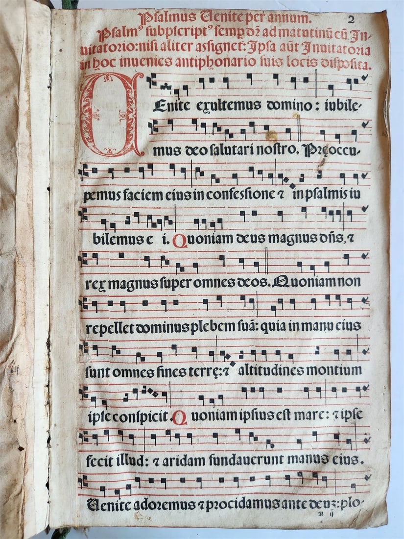 1586 ANTIPHONARIUM ROMANUM antique 16th CENTURY w/ ORIGINAL BINDING - 5