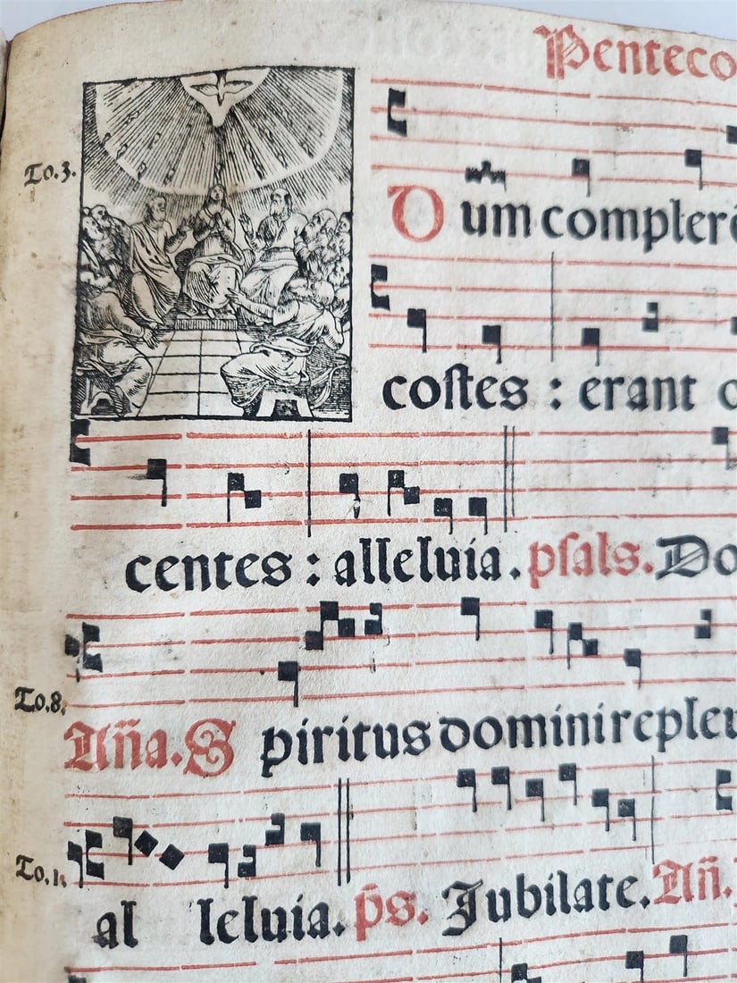 1586 ANTIPHONARIUM ROMANUM antique 16th CENTURY w/ ORIGINAL BINDING - 9