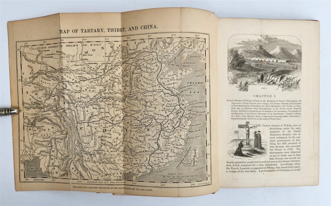 1844 TRAVELS to TARTARY THIBET & CHINA in 1844-46 antique 2 VOLUMES illustrated - 2