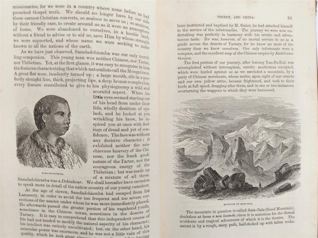1844 TRAVELS to TARTARY THIBET & CHINA in 1844-46 antique 2 VOLUMES illustrated - 9