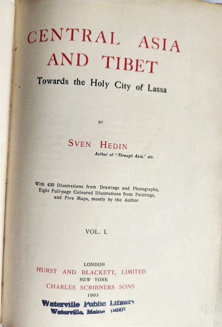 1903 CENTRAL ASIA & TIBET TOWARDS HOLY CITY of LASSA 2 VOLS antique ILLUSTRATED - 3