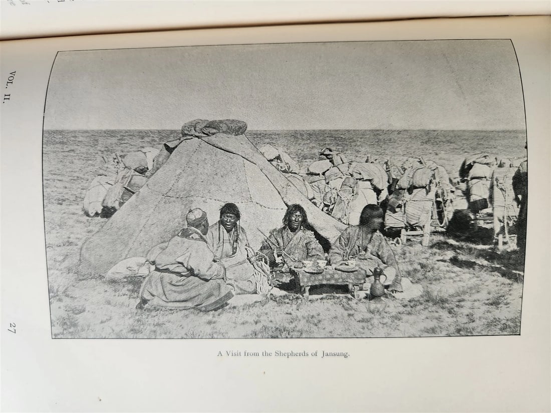 1903 CENTRAL ASIA & TIBET TOWARDS HOLY CITY of LASSA 2 VOLS antique ILLUSTRATED - 9