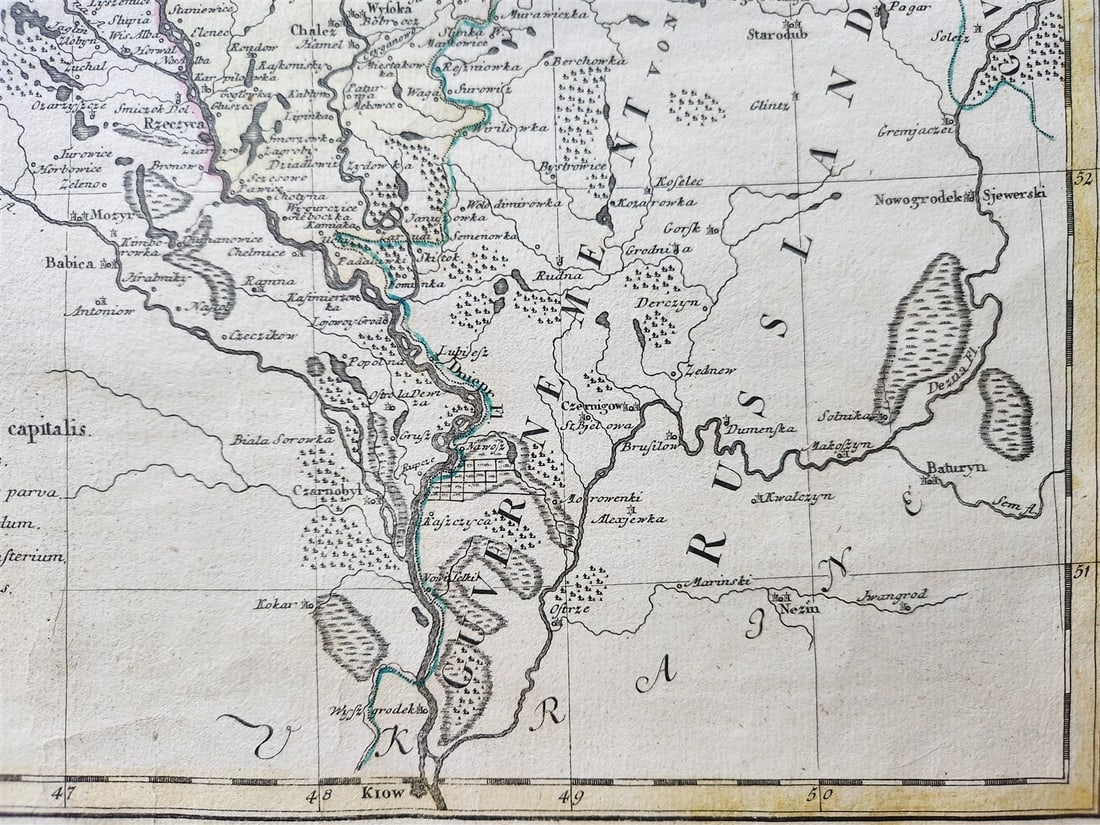 1775 MAP of RUSSIAN LITHUANIA BELARUS antique CHARTE von RUSSISCH LITAUEN rare - 5