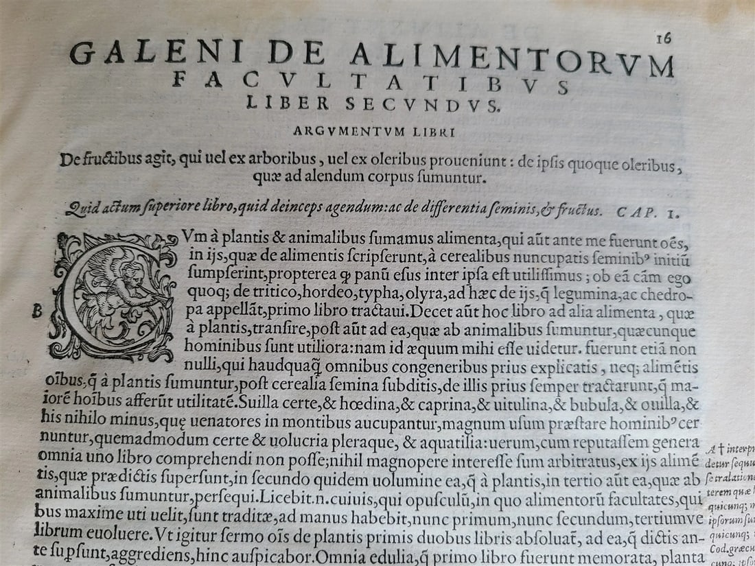 1586 RENAISSANCE EDITION OF GALEN antique FOLIO 16th century FAMOUS MEDICAL WORK - 8