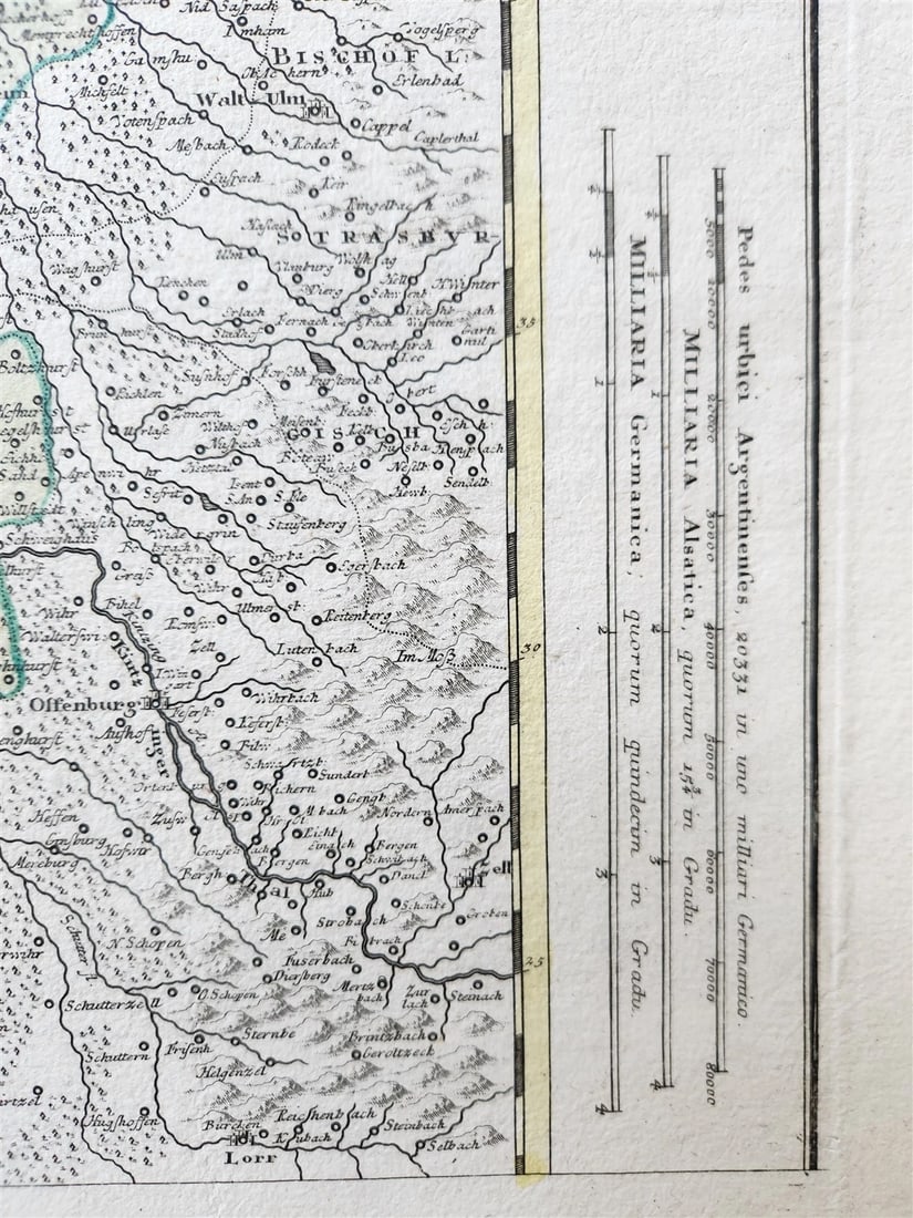 1750s ALSACE FRANCE antique MAP by HOMANN Alsatia tam superior - 3