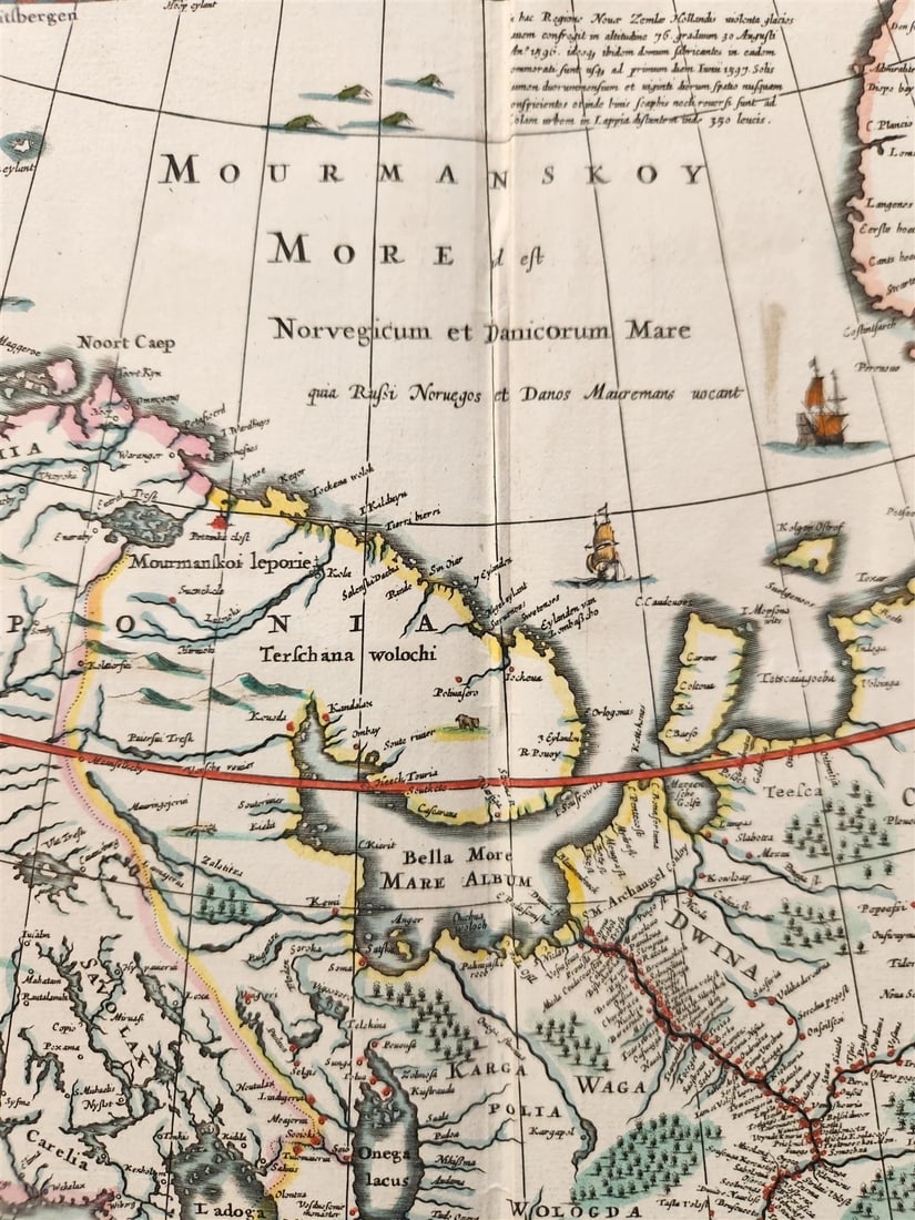 1635 RUSSIA antique MAP by Isaac Massa RARE - 3