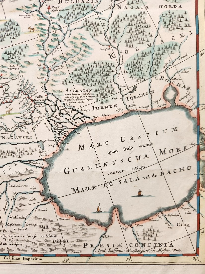 1635 RUSSIA antique MAP by Isaac Massa RARE - 5