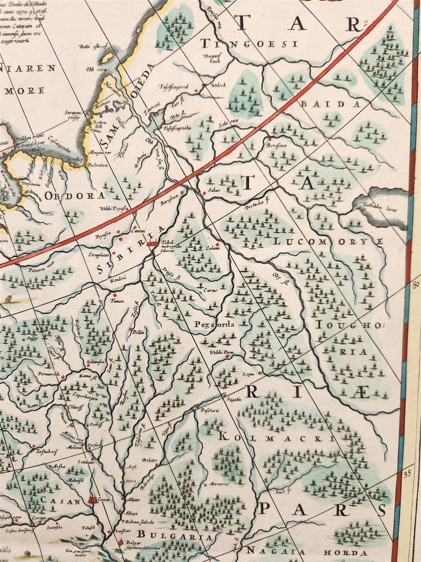 1635 RUSSIA antique MAP by Isaac Massa RARE - 6