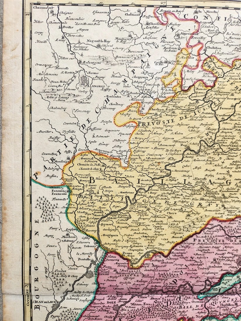 1716 DAUPHINE FRANCE antique MAP Lyon Grenoble Turin Tabula DELPHINATUS Homann - 3