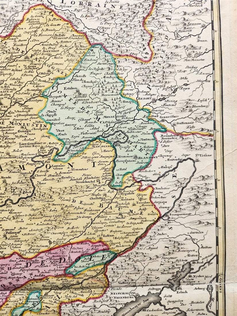 1716 DAUPHINE FRANCE antique MAP Lyon Grenoble Turin Tabula DELPHINATUS Homann - 4