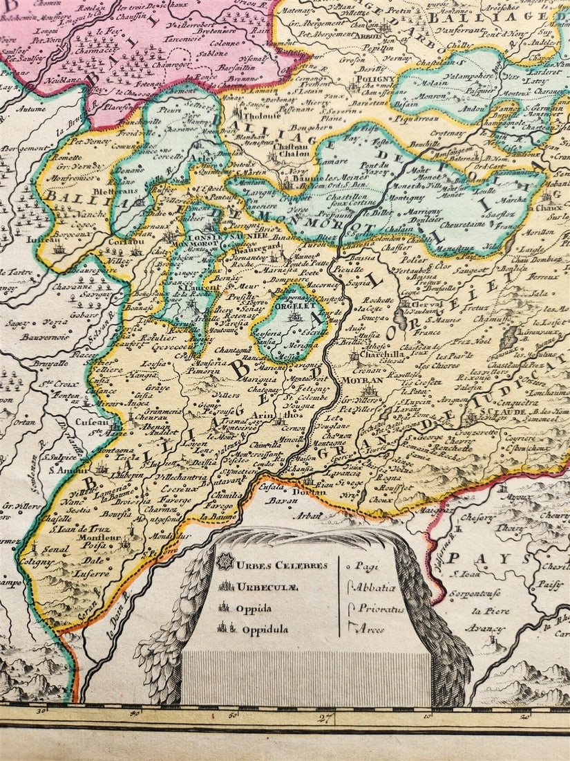 1716 DAUPHINE FRANCE antique MAP Lyon Grenoble Turin Tabula DELPHINATUS Homann - 5