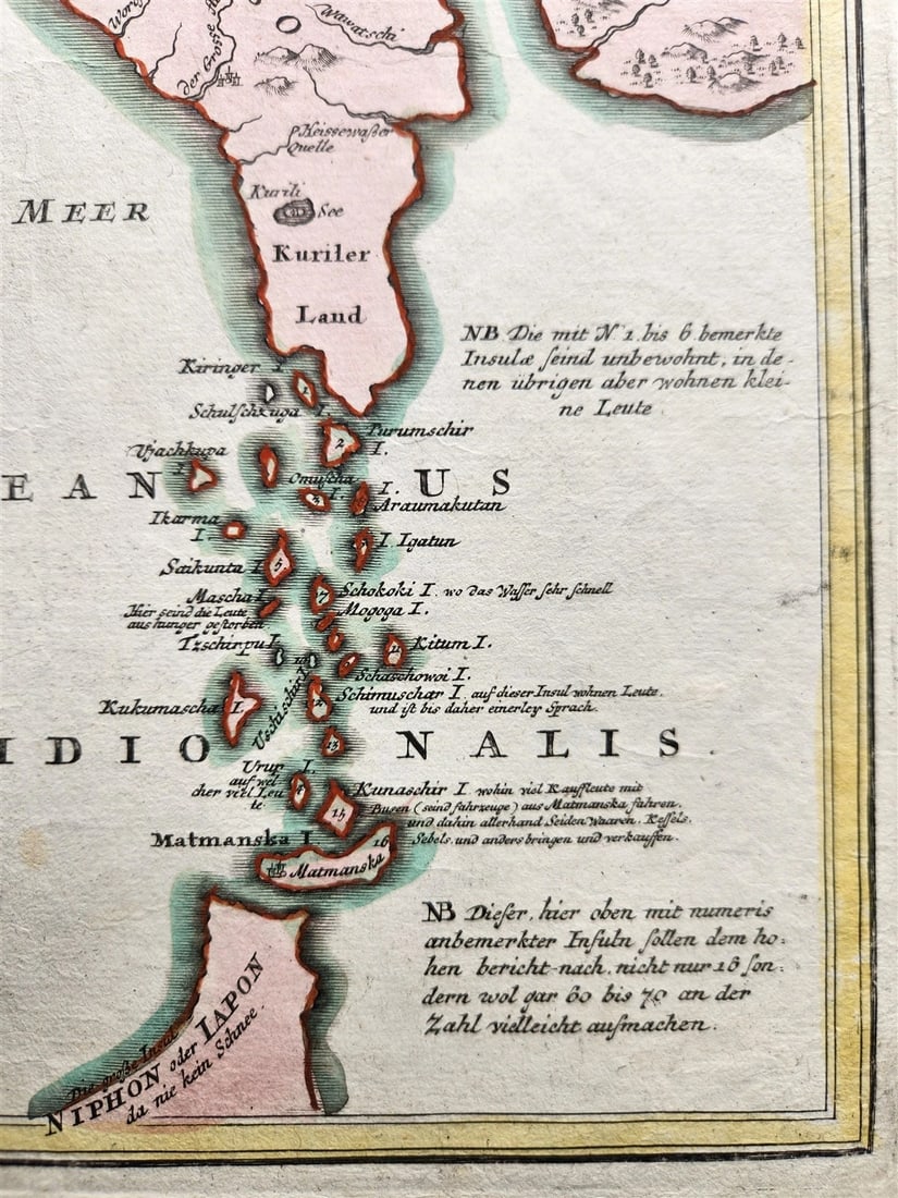 1730 CASPIAN SEA & KAMCHATKA antique MAP Russia by HOMANN HEIRS - 6