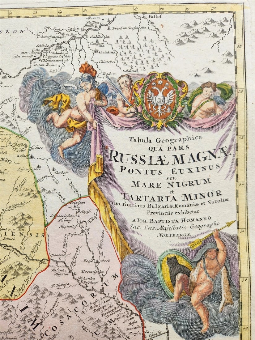 1757 RUSSIA antique MAP RUSSIAE MAGNAE Russia Black Sea Ukraine Turkey Bulgaria - 2