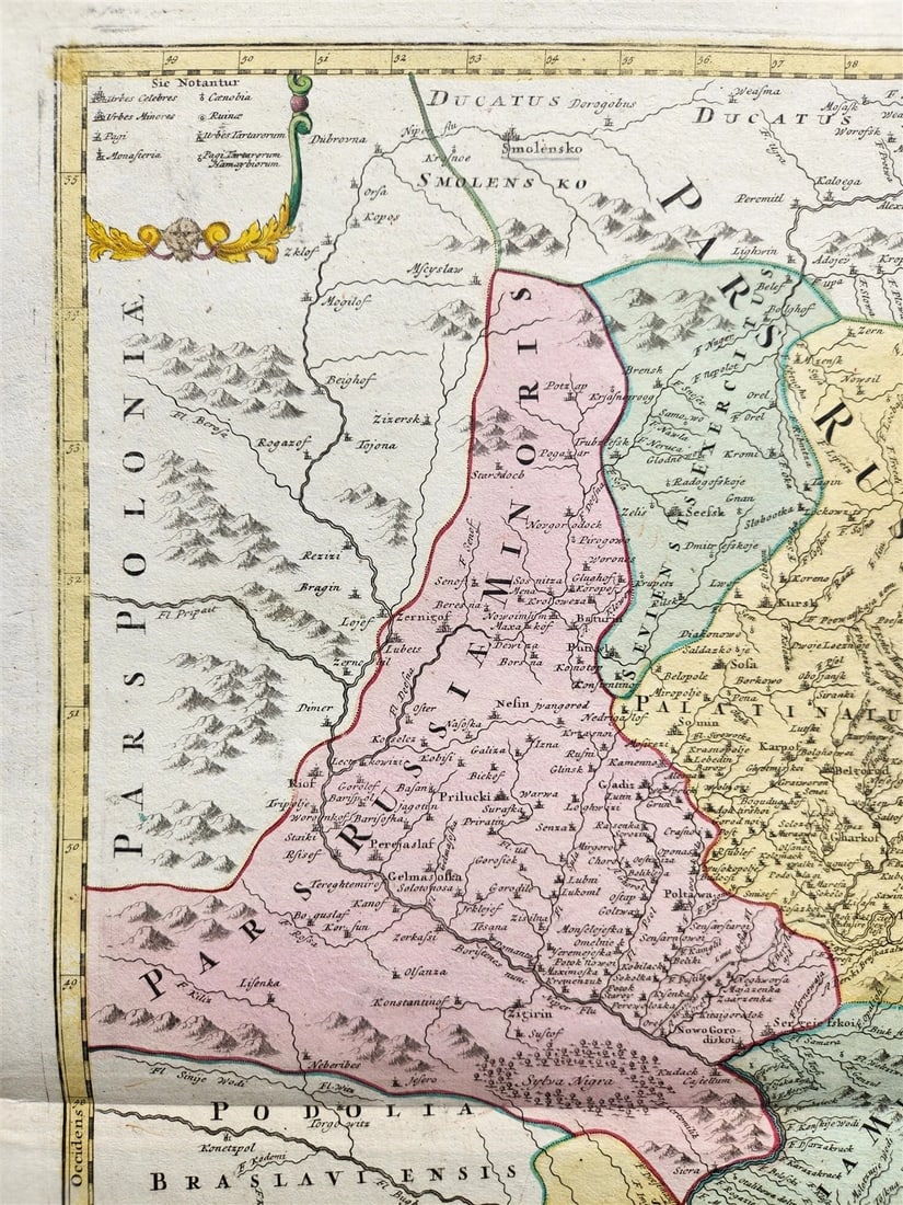 1757 RUSSIA antique MAP RUSSIAE MAGNAE Russia Black Sea Ukraine Turkey Bulgaria - 4