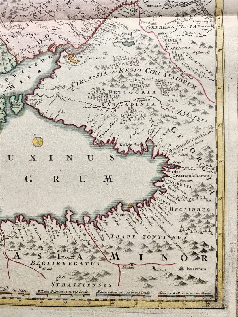 1757 RUSSIA antique MAP RUSSIAE MAGNAE Russia Black Sea Ukraine Turkey Bulgaria - 5