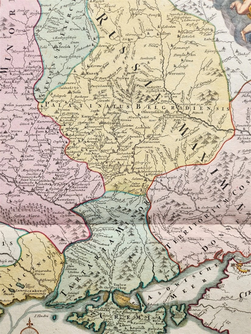 1757 RUSSIA antique MAP RUSSIAE MAGNAE Russia Black Sea Ukraine Turkey Bulgaria - 6