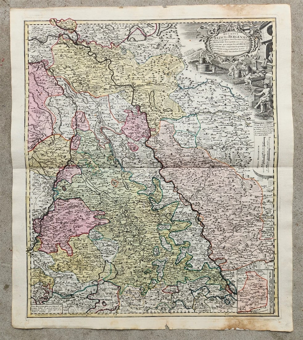 1730s GERMANY antique MAP by JOHANN HOMANN Ducatus IULIACI & BERGENSIS (1 of 6)