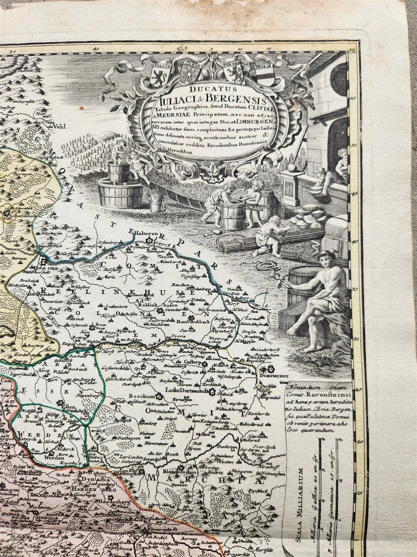1730s GERMANY antique MAP by JOHANN HOMANN Ducatus IULIACI & BERGENSIS - 2