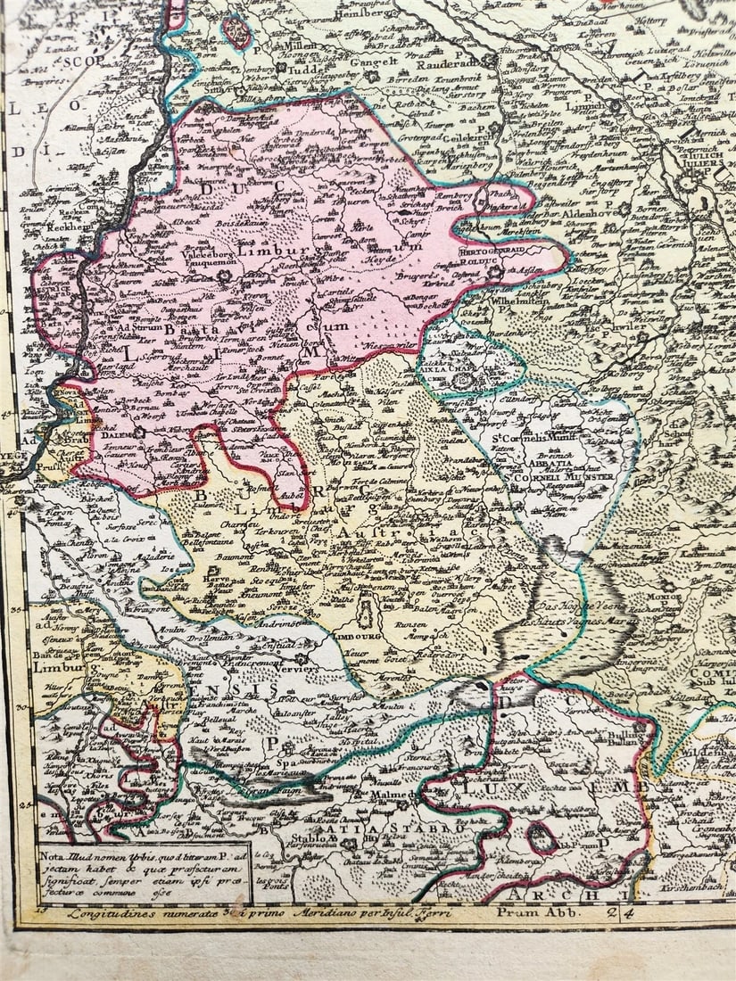 1730s GERMANY antique MAP by JOHANN HOMANN Ducatus IULIACI & BERGENSIS - 4