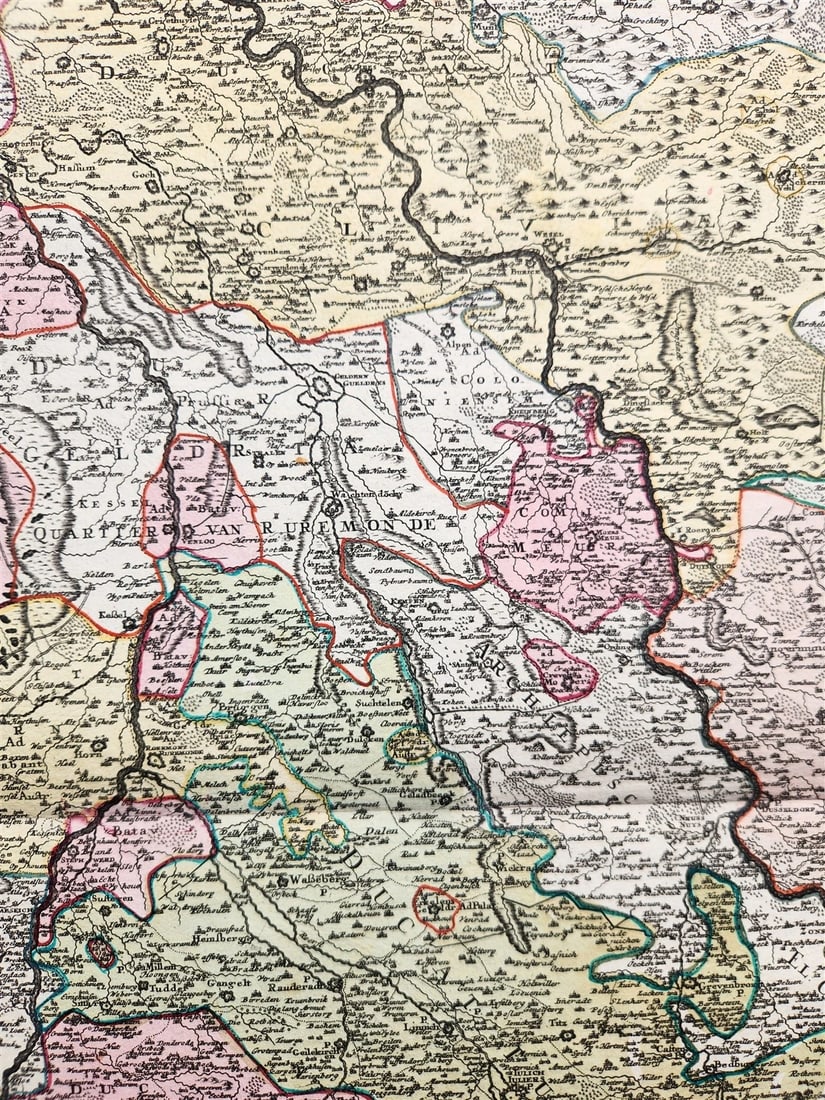 1730s GERMANY antique MAP by JOHANN HOMANN Ducatus IULIACI & BERGENSIS - 5