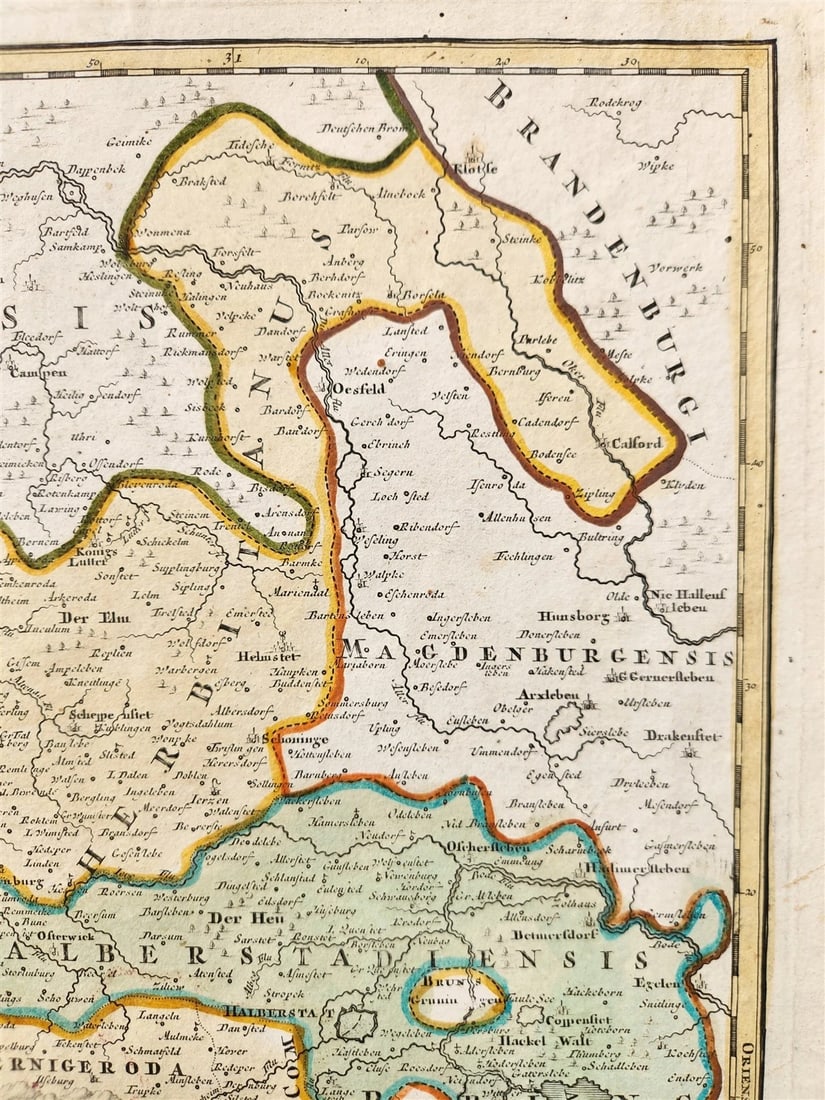 1720s GERMANY DUCATUS BRUNSUICENSIS antique MAP DUCHY of BRUNSWICK JOHANN HOMANN - 3