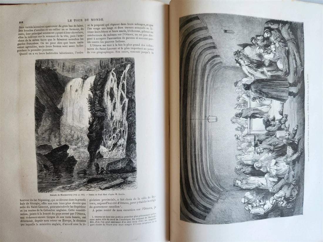 1861 HISTORY of VOYAGES ILLUSTRATED antique USA CANADA SENEGAL AUSTRALIA TRAVELS - 9
