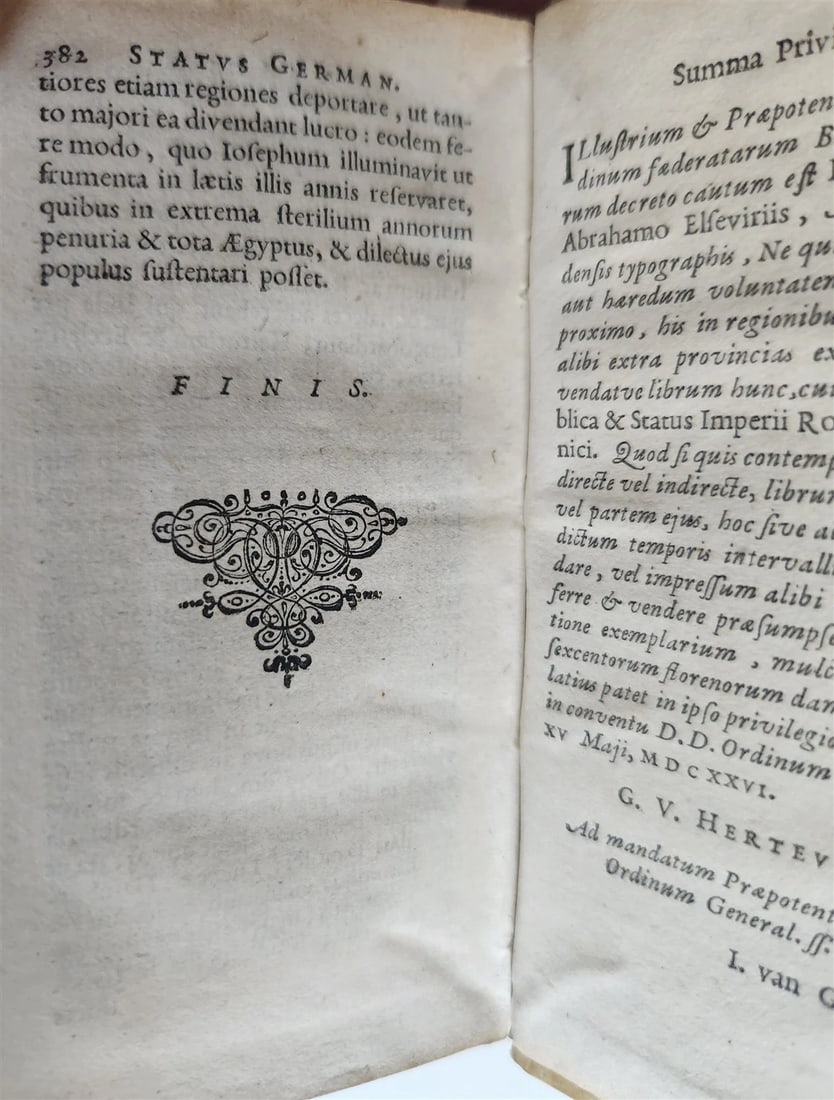 1634 RESPUBLICA ET STATUS IMPERII ROMANO GERMANICI antique ELZEVIER VELLUM BOUND - 6