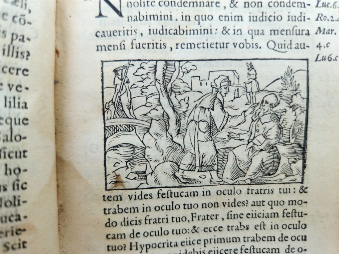 16th century BIBLE in LATIN ILLUSTRATED antique pocket size NEW TESTAMENT - 6