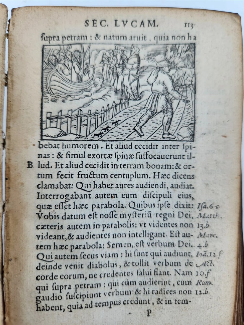 16th century BIBLE in LATIN ILLUSTRATED antique pocket size NEW TESTAMENT - 7