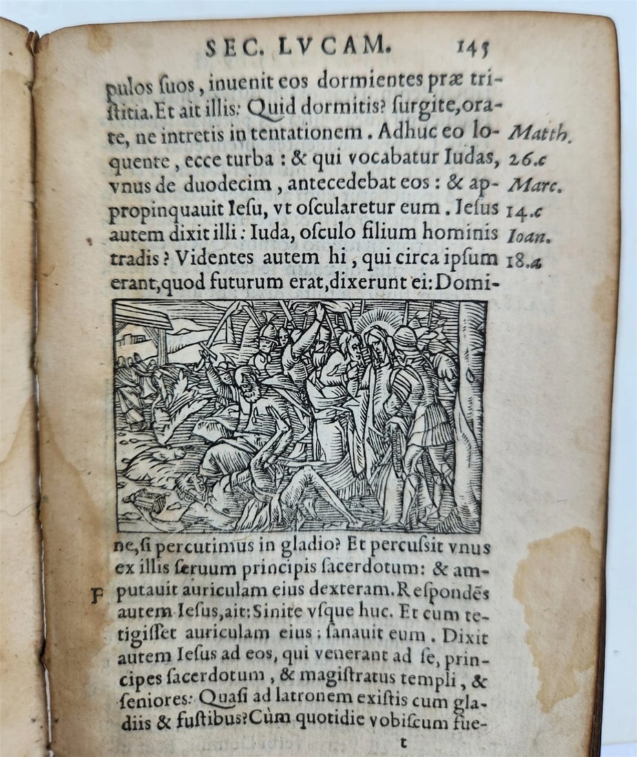 16th century BIBLE in LATIN ILLUSTRATED antique pocket size NEW TESTAMENT - 8