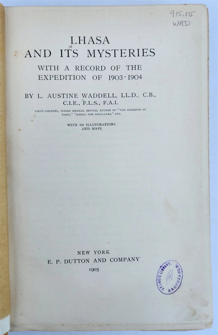 1905 LHASA & ITS MYSTERIES antique TIBET CHINA illustrated - 2