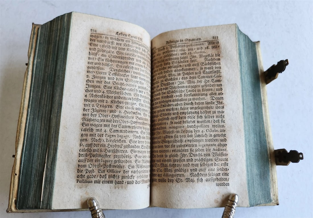 1708 LIFE of CAROLI KING of SPAIN & INDIES antique PIGSKIN BOUND ILLUSTRATED v.2 - 9