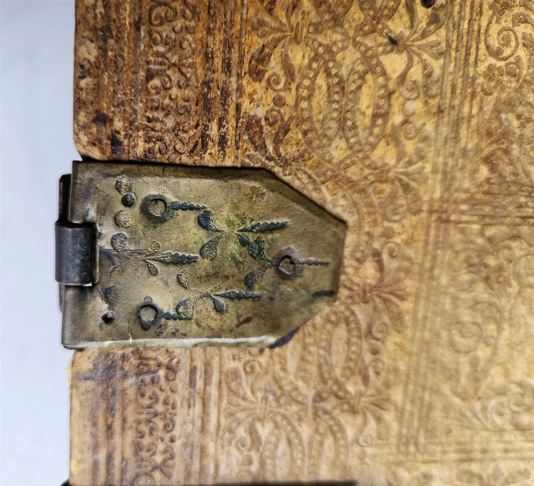 1736 SWISS LUTHER BIBLE antique PIGSKIN BOUND FOLIO w/ BRASS FITTINGS & CLASPS - 7