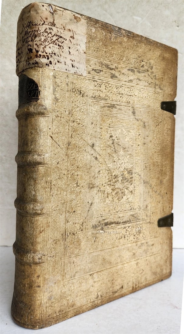 1727 COMMENTARIUS in IEREMIAM PROPHETAM THRENOS et BARUCH PIGSKIN FOLIO antique - 3