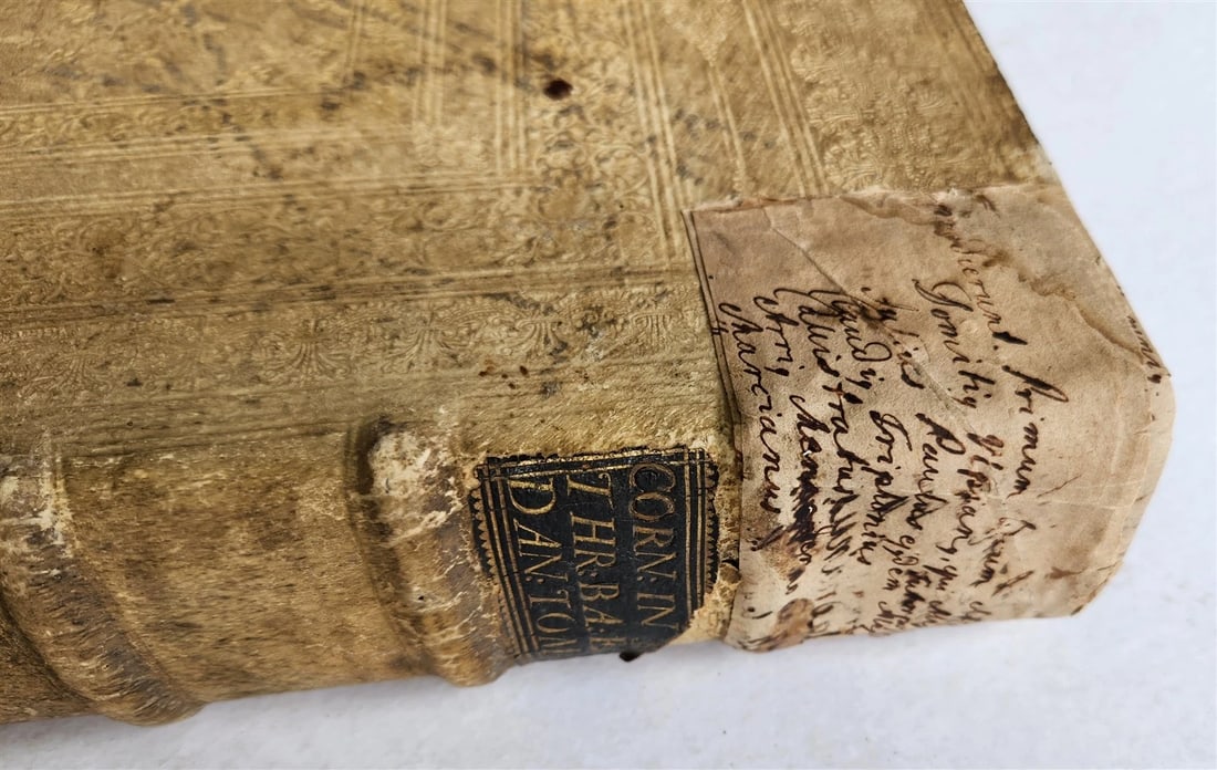 1727 COMMENTARIUS in IEREMIAM PROPHETAM THRENOS et BARUCH PIGSKIN FOLIO antique - 6