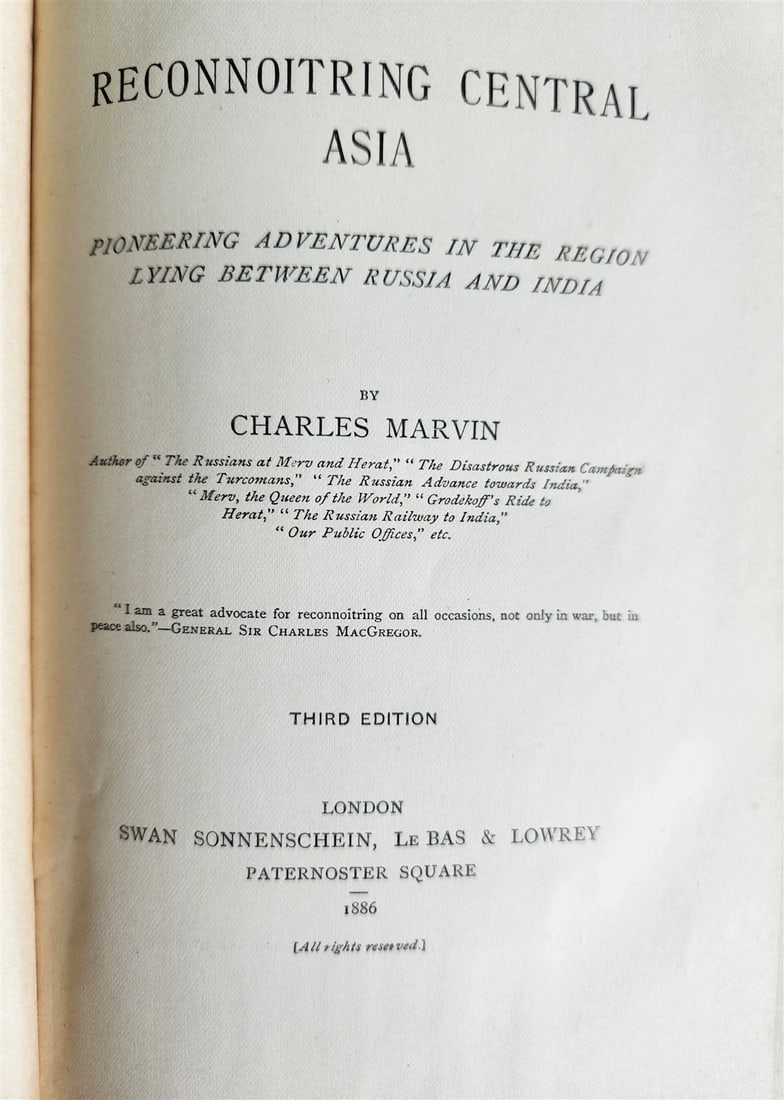 1886 RECONNOITRING CENTRAL ASIA antique ILLUSTRATED Russia and India - 3