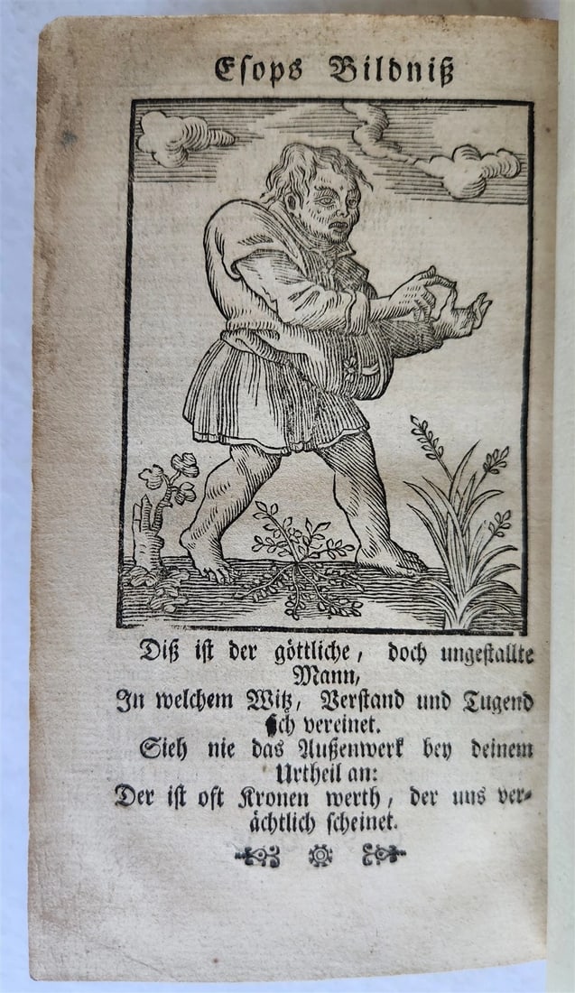 1758 FABLES of AESOP in FRENCH & GERMAN antique - 5