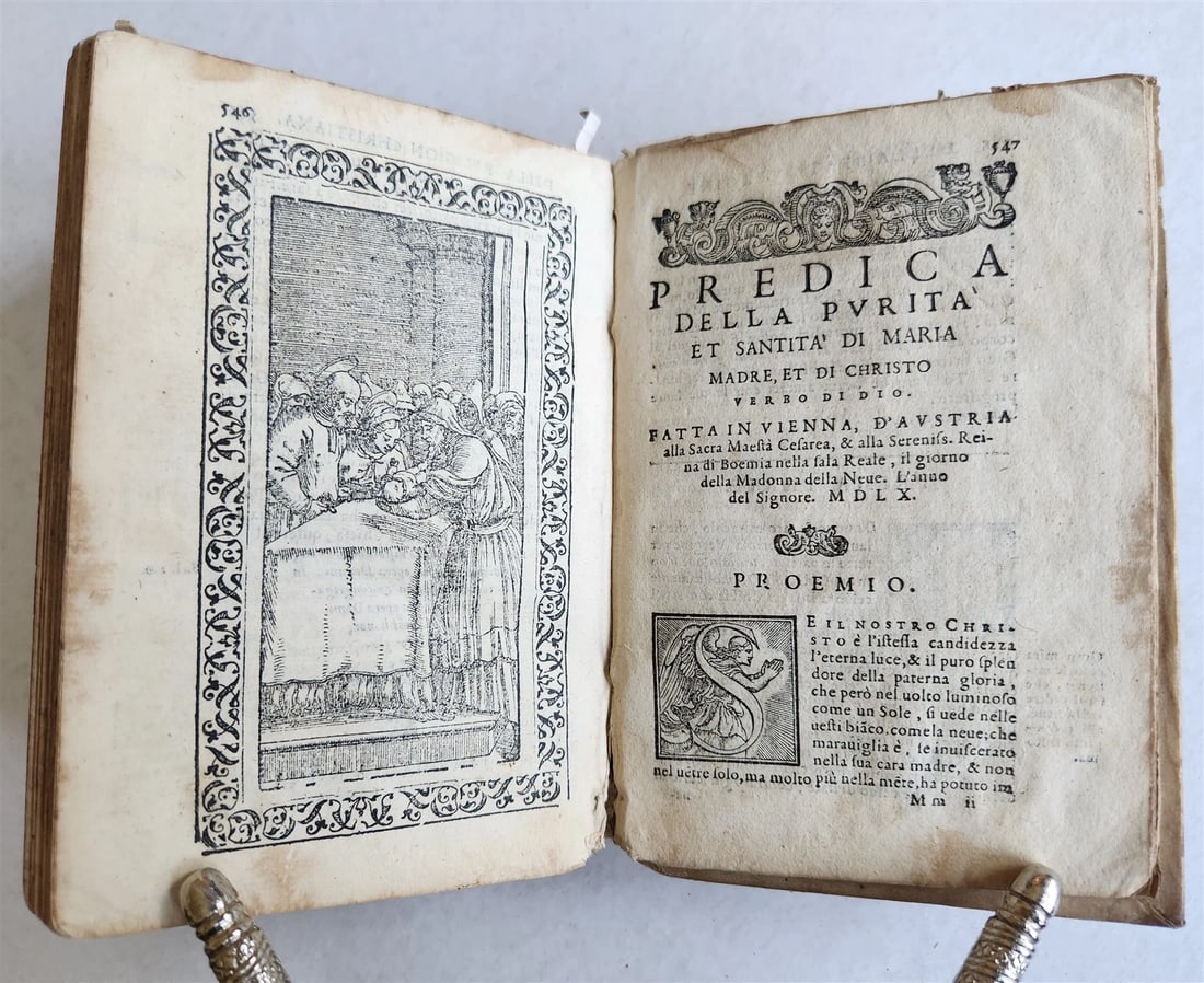 1581 SERMONS by MUSSO COPRNELIO antique 16th CENTURY vellum ILLUSTRATED scarce - 11