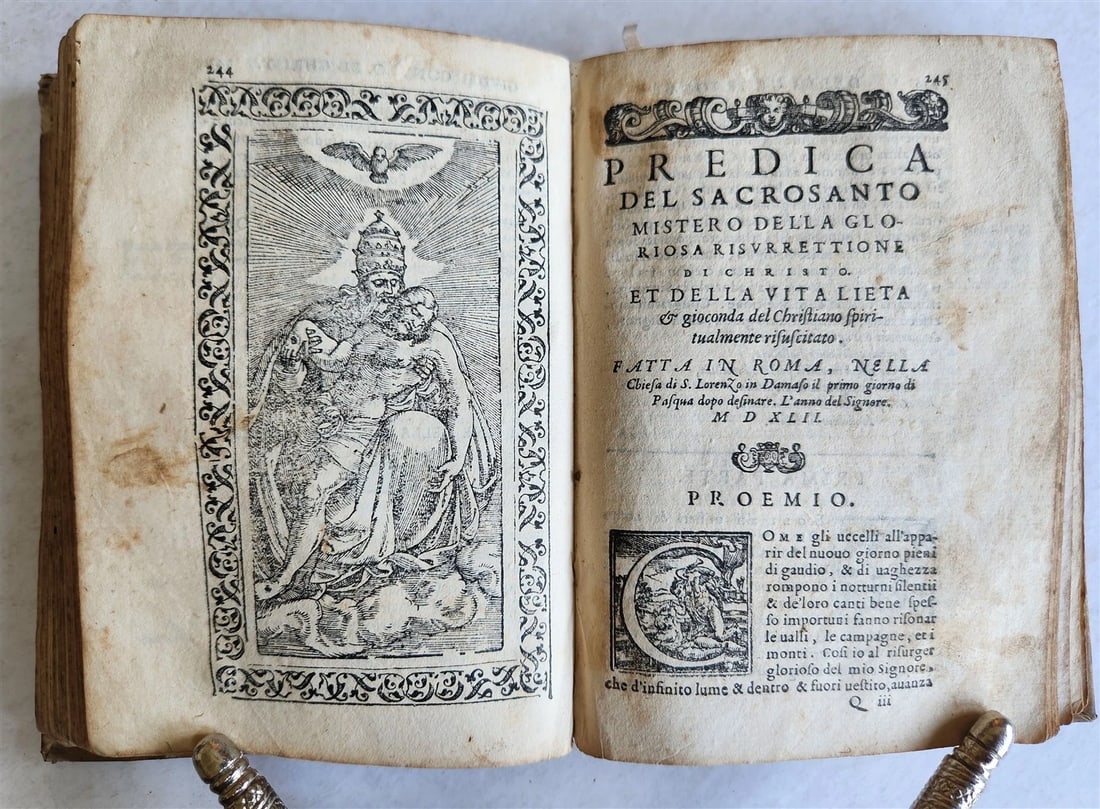 1581 SERMONS by MUSSO COPRNELIO antique 16th CENTURY vellum ILLUSTRATED scarce - 6