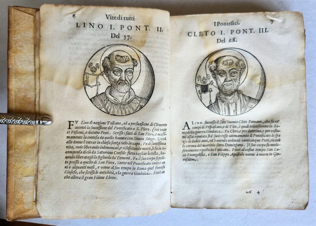 1592 LIVES of POPES ILLUSTRATED w/ 240 WOODCUTS antique 16th CENTURY - 4