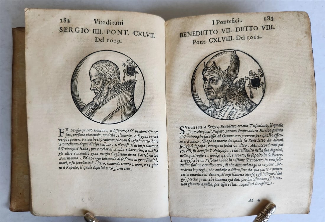 1592 LIVES of POPES ILLUSTRATED w/ 240 WOODCUTS antique 16th CENTURY - 9
