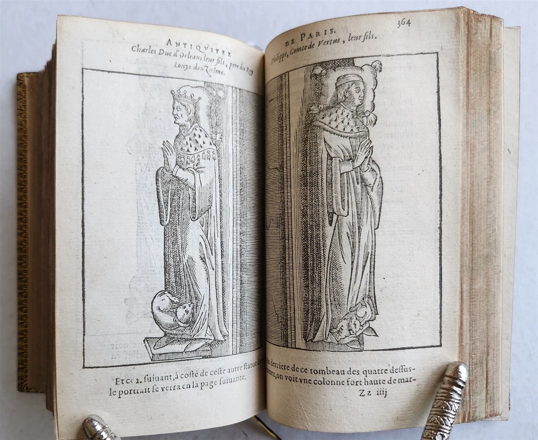 1608 HISTORICAL GUIDE to PARIS ILLUSTRATED w/ 55 WOODCUTS antique - 13