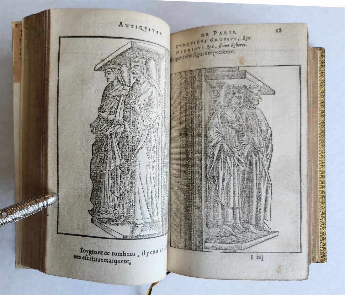 1608 HISTORICAL GUIDE to PARIS ILLUSTRATED w/ 55 WOODCUTS antique - 7