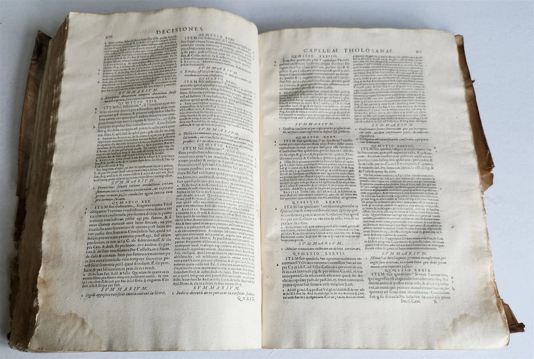 1567 CANON LAW antique 16th CENTURY FOLIO vellum binding Decisiones Canonicae - 9