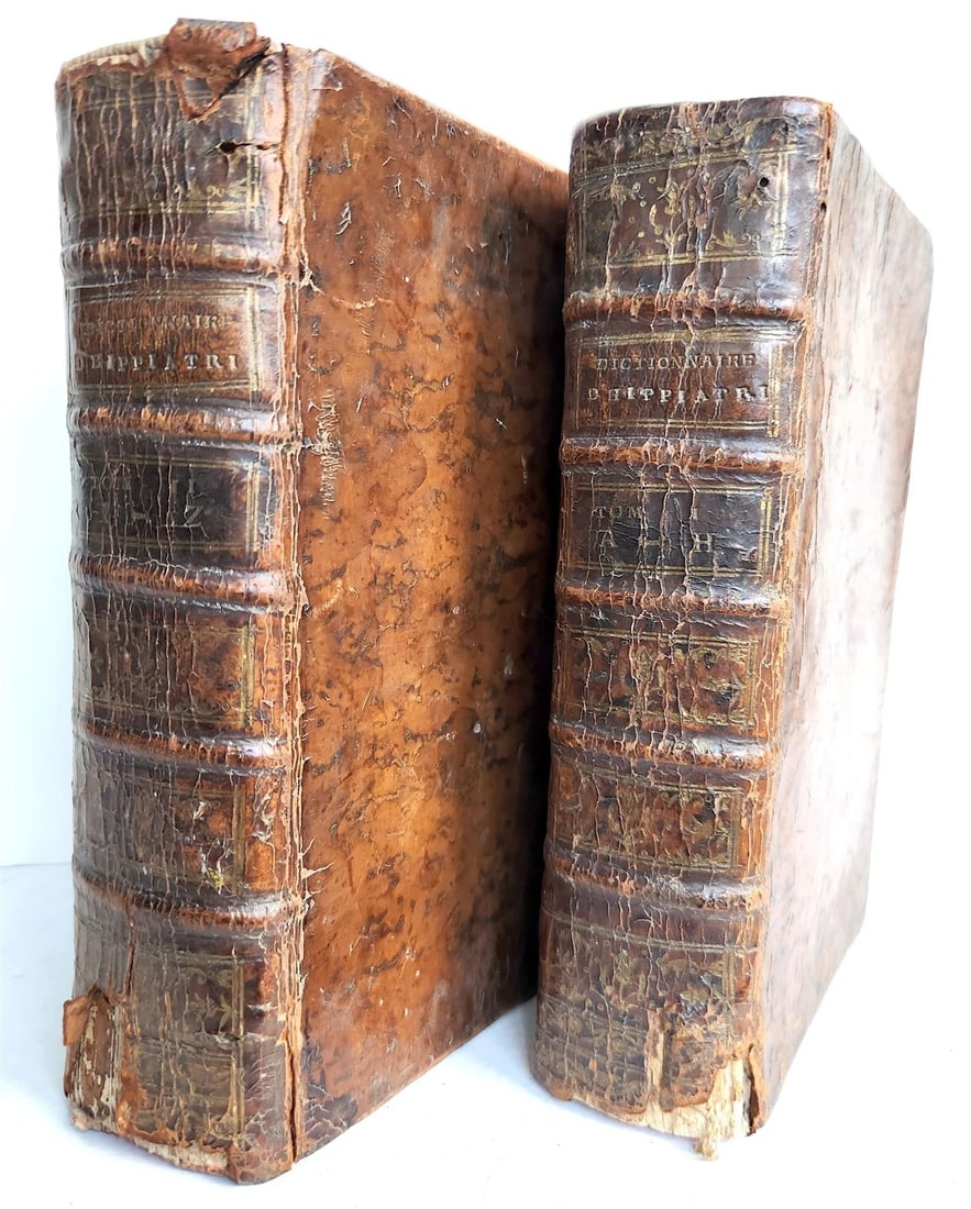 1775 DICTIONARY of HIPPIATRY CAVALRY HORSE RIDING 2 VOLUMES antique in FRENCH - 2