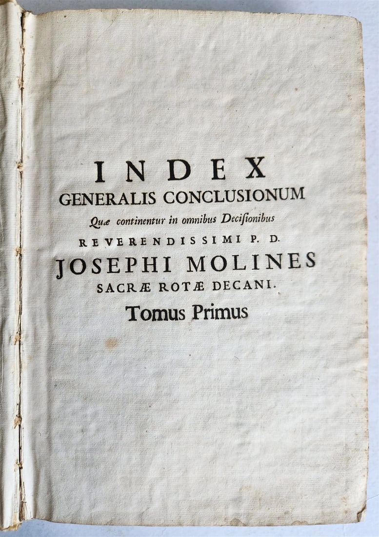 1720s LAW BOOK INDEX GENERALIS CONCLUSIONUM antique VELLUM BOUND FOLIO Vol.1 - 3