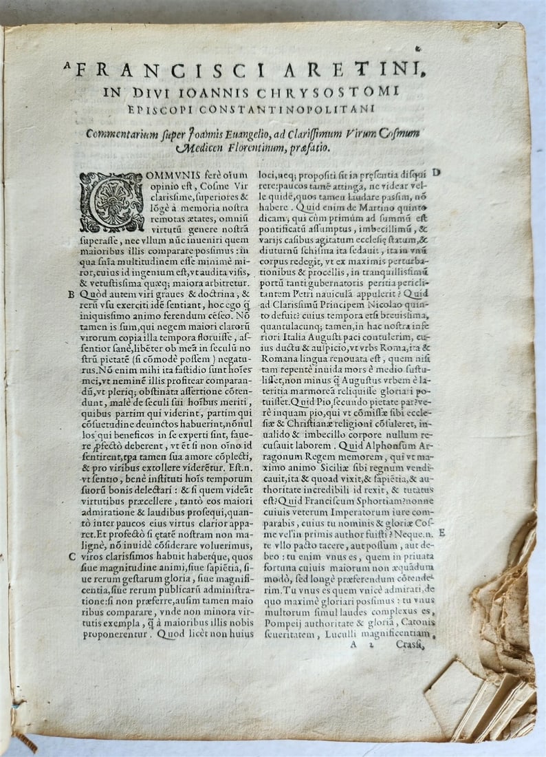 1583 Divi Ioannis Chrysostomi Archiepiscopi Constantinopolitani ANTIQUE 16th C. - 4