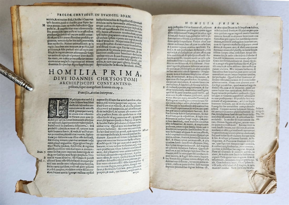 1583 Divi Ioannis Chrysostomi Archiepiscopi Constantinopolitani ANTIQUE 16th C. - 5