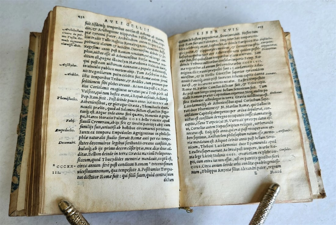 1546 ATTIC NIGHTS by Gellius Aulus Noctes Atticae antique - 11