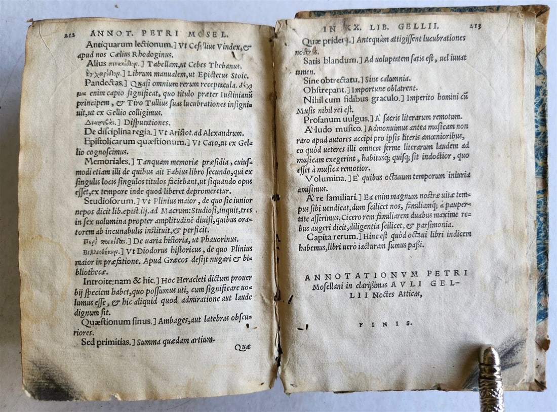 1546 ATTIC NIGHTS by Gellius Aulus Noctes Atticae antique - 14